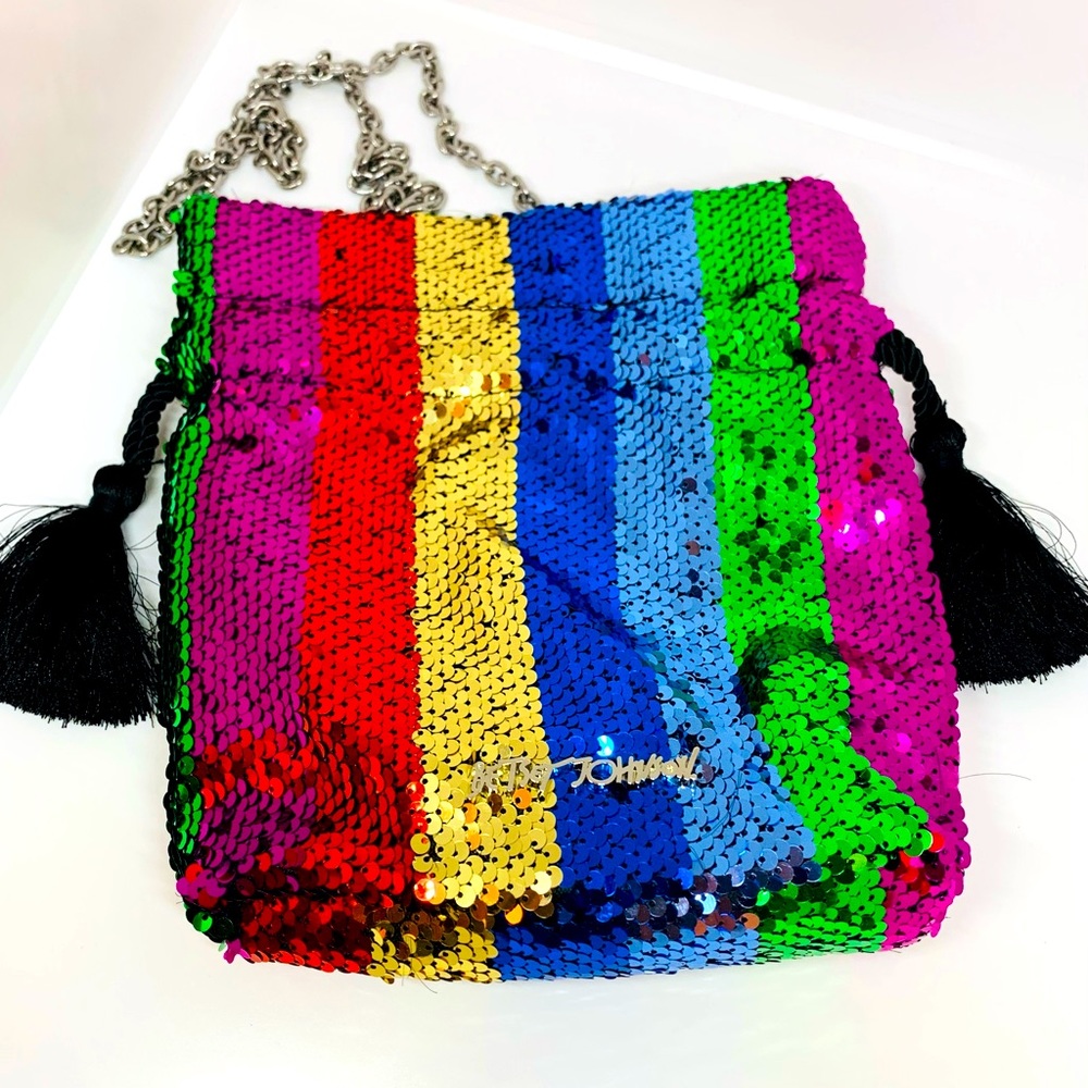 Betsey Johnson Rainbow Sequins Crossbody Bag